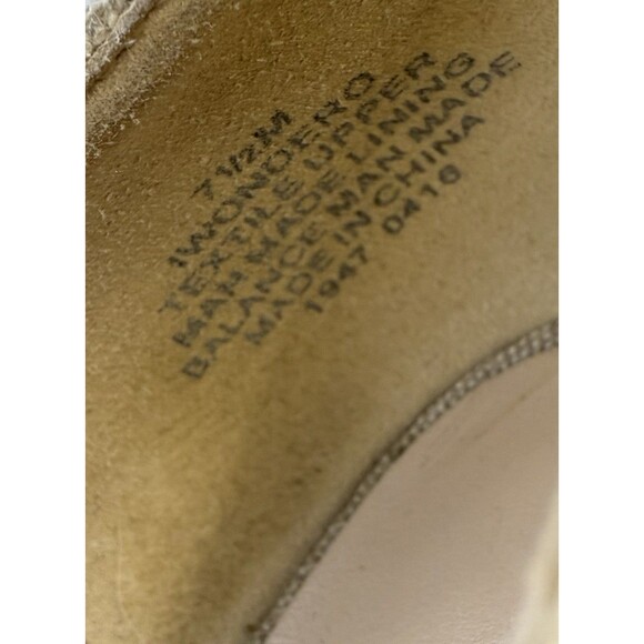 Nine West Beige Cork Wedge Heels Size 7.5M | Linen Look Slip-On Pumps Neutral - Picture 7 of 7